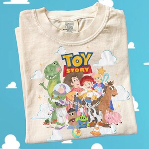 Retro Disney Toy Story Comfort Colors Shirt, Toy Story Characters Tee, Family Matching Shirt, Disneyland Trip Shirt image 1