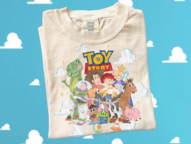 Retro Disney Toy Story Comfort Colors Shirt, Toy Story Characters Tee, Family Matching Shirt, Disneyland Trip Shirt image 1