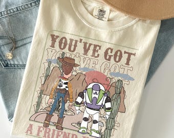 Koszulka retro Disney Toy Story „Masz we mnie przyjaciela”, koszulka z postaciami z Toy Story, koszulka z wycieczką do Disneylandu, koszulka rodzinna