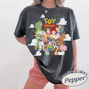 Retro Disney Toy Story Comfort Colors Shirt, Toy Story Characters Tee, Family Matching Shirt, Disneyland Trip Shirt image 4