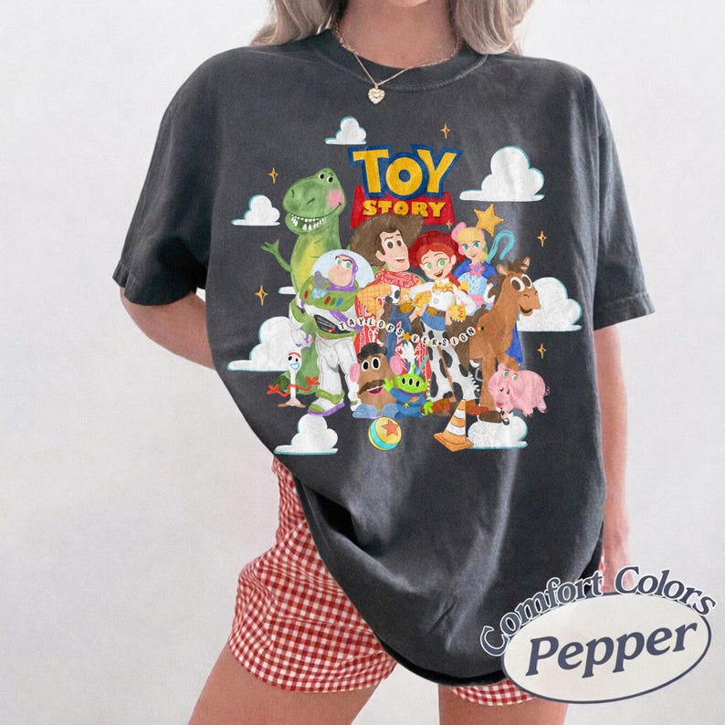 Retro Disney Toy Story Comfort Colors Shirt, Toy Story Characters Tee, Family Matching Shirt, Disneyland Trip Shirt image 4