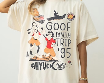 Camiseta Comfort Colors Viagem em Família do Pateta 1995, Camiseta Retrô Pateta Max, Camiseta Combinando Pai e Filho Disney, Camiseta Viagem Disney Comfort Colors