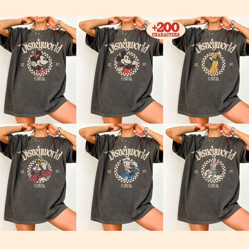 Retro Disneyworld Florida Comfort Color Shirt, Disneyworld Est 1971 Shirt, Mickey And Friends Shirt, Disney Vacation Tee, Walt Disney World image 1