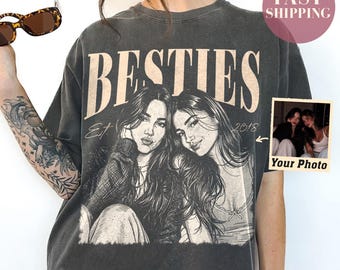 Comfort Colors® Personalised Bestie Shirt, Custom Photo Best Friend Shirt, Friendship Gift, Birthday Gift for Friend, BFF Birthday Gift Idea