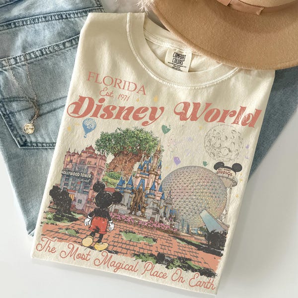 Camiseta vintage de Mickey y sus amigos de Disneyworld, camisetas retro de Mickey y sus amigos, camiseta de Walt Disneyworld, camiseta de viaje de Disney 2026