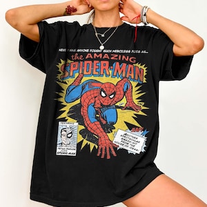 レトロなディズニーのスパイダーマンTシャツ、マーベルのアベンジャーズTシャツ、ヴィンテージのスパイダーマンコミックTシャツ、スパイダーマンTシャツ、ディズニーのスパイダーシャツ 画像 5