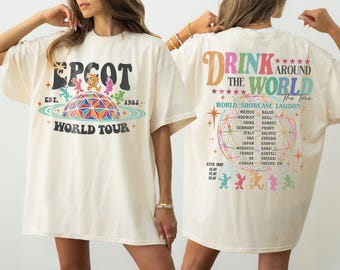 Retro Epcot Drink Around The World Shirt, Magic Kingdom Tee, Disney Epcot 1982 Shirt, Disneyland Family Trip Tee, Family Vacation Gift