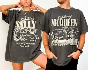Retro Disney Cars Shirt, Lightning McQueen and Sally Couple Shirt, Lightning McQueen Shirt, Disney Couple Shirt, Disneyland Cars Tee