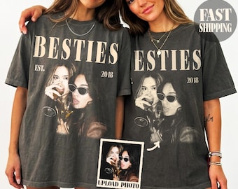 Comfort Colors® Personalised Bestie Shirt, Custom Photo Best Friend Shirt, Friendship Gift, Birthday Gift for Friend, BFF Birthday Gift Idea