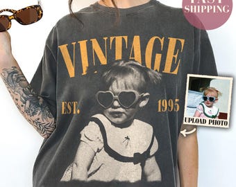 Comfort Colors® Personalized Photo Vintage Shirt, Custom 30th Birthday Tee