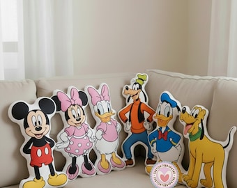 Disney Mickey Pillow, Minnie Pillow, Disney Mickey And Friends Gift, Personalized Kids Gift, Gift for Kids, Birthday Gift