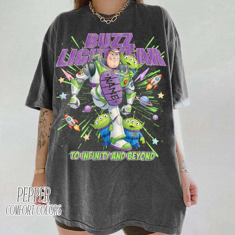 Personalized Buzz Lightyear To Infinity And Beyond Shirt, Toy Story Pixar Disney Tee, Space Ranger Shirt, Disneyland Family Trip Matching image 1