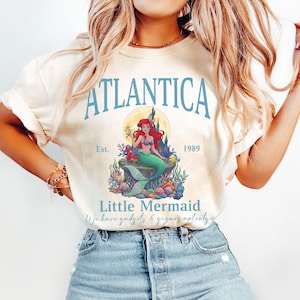 Disney Lilla Sjöjungfrun-tröja, Atlantica est 1989-tröja, Ariel sjöjungfru-tröja, Disney Prinsess-tröja, Vintage Retro Ariel-tröja, Disney-tröja bild 1