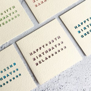 Personalisierte Laser Cut Geburtstags-Sternkarte, individuelle 18.Geburtstagskarte