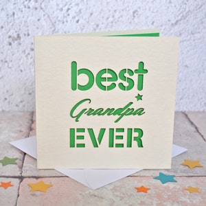 Meilleure carte de fête des pères découpée au laser pour grand-père, carte pour grand-père