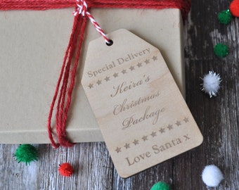 Personalisierte spezielle Lieferung Weihnachten Geschenkanhänger aus Holz