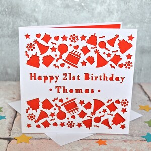 Personalisierte Geburtstagskarte Laser Cut, 18.Geburtstag