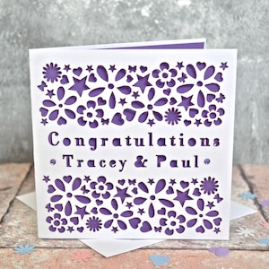 Carte personnalisée de félicitations pour mariage de fiançailles