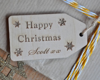Personalised Christmas Wooden Keepsake Gift Tag,