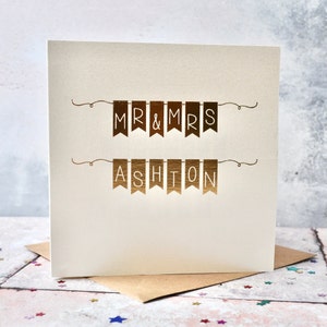 Wimpelkette Hochzeit Goldfolie Karte, Jahrestag