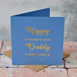 Tarjeta personalizada para el Día del Padre con lámina de oro, tarjeta para papá, papá