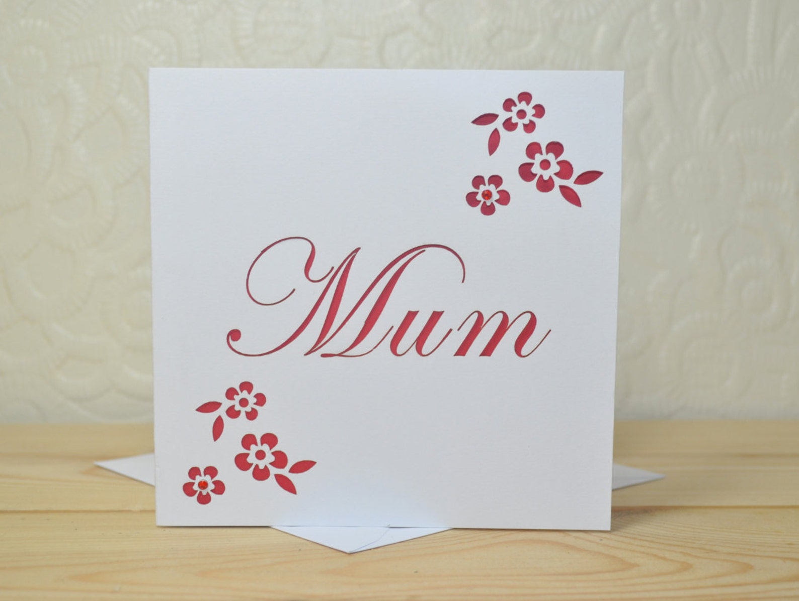 Mum Laser Cut Flower Card Etsy
