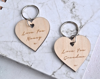 Porte-clés personnalisé Love You Nanny - Porte-clés coeur - Cadeau pour la fête des Mères