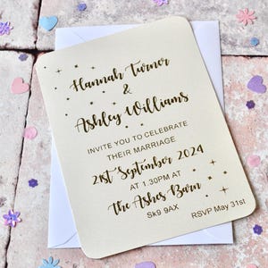 Gold Foil Star Wedding Invitation, Celestial Wedding Invites, Custom Invitations, Save the Date, Wedding Invite