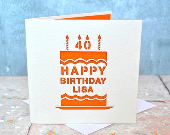 Personalisierte Laser Cut Geburtstagstorte Karte