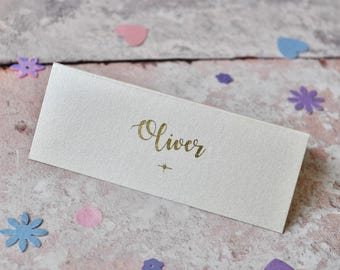 Gold Foil Star Celestial Wedding Place Cards, Wedding Stationary