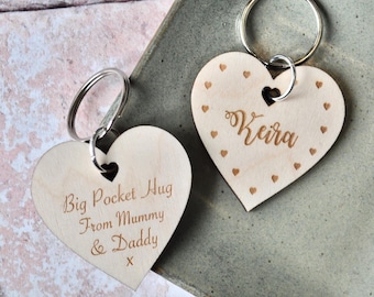 Pocket Hug Personalised 'Back to School' Keyring, Custom Heart Keyring