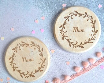 Miroir compact floral personnalisé, cadeau de fête des mères, cadeau de faveur de mariage