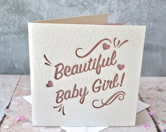 Beautiful Baby Girl Laser Cut Card