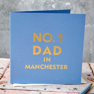No1 Dad Lage Goldfolie Karte, Vatertag, Daddy Karte, benutzerdefinierte Geburtstagskarte