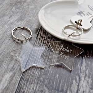 Star Acrylic Keyring, Personalised Birthday Gift, Gift For Her