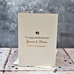 Carte de fiançailles personnalisée « Cœurs » en aluminium, carte de mariage personnalisée