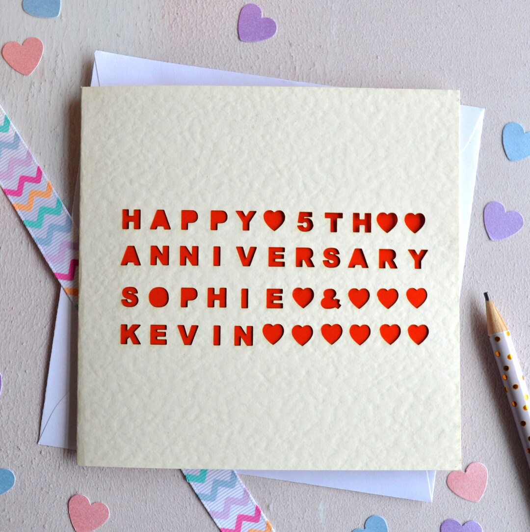 Personalised Laser Cut Anniversary Card Etsy