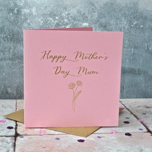 Tarjeta personalizada para el Día de la Madre con lámina de oro, tarjeta para mamá, tarjeta para ella