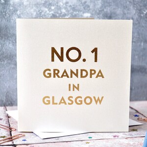 No.One Opa Goldfolienkarte, Grandad Ort Vatertagskarte, Geburtstagskarte