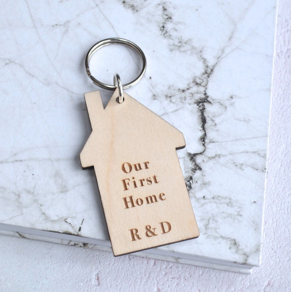 First Home House Keyring, New Home Personalised Gift, Any Message
