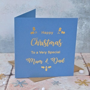 Cartão de Natal personalizado com folha de ouro Holly