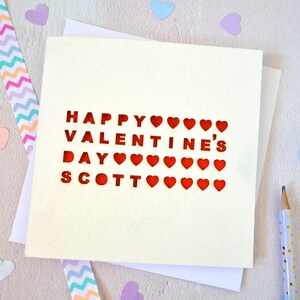 Personalised Laser Cut Heart Valentine's Day Card, Custom Heart Card, Personalised Romantic Card