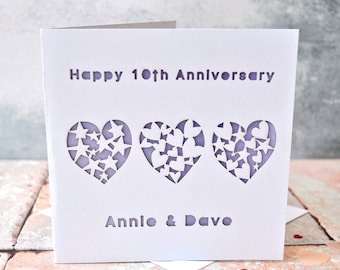 Anniversary Personalised Laser Cut Card