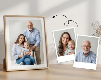 Custom Memorial Portrait | Photo Merge, Combine Family Photos (Digital Download)