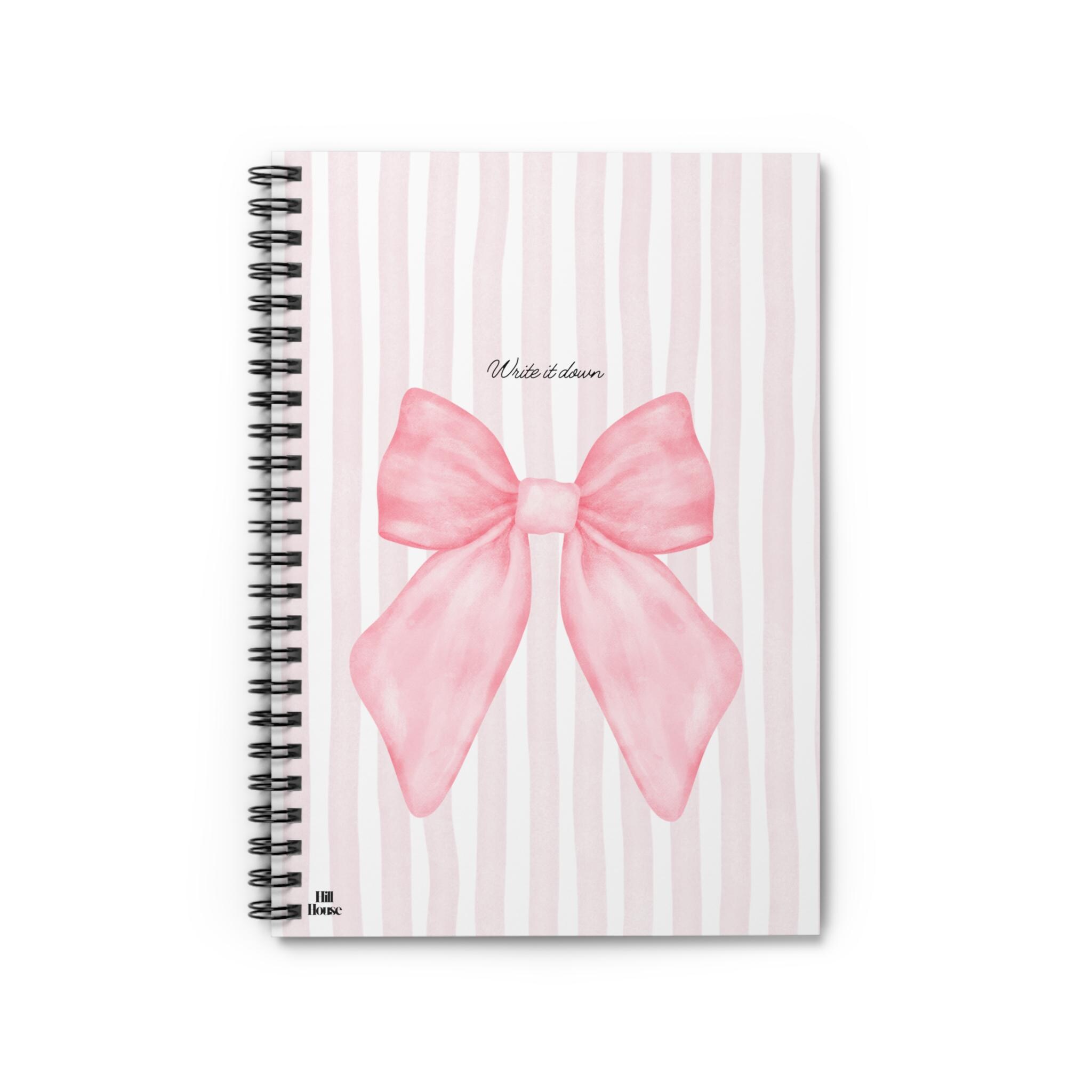 Pink Bow Notebook - Spiral Journal - Etsy
