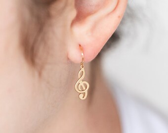 G Clef Earrings Musical Symbol Dangles Treble Clef Music Earrings for Music Lover - E384