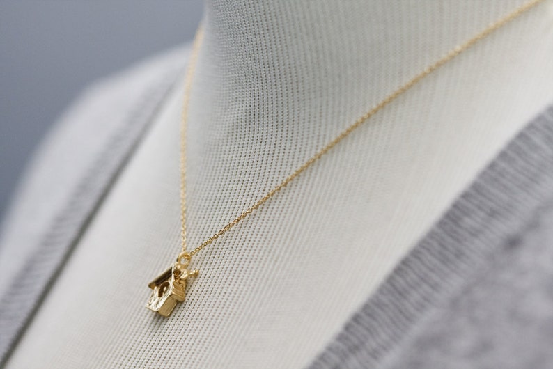 Birdcage Necklace Gold Delicate Bird Necklace Bird House Necklace Romantic Woodland Jewelry Bridesmaid Necklace Bird Cage Jewelry N347 image 5