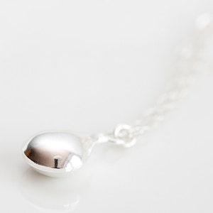 Sterling Silver Drop Necklace Little Simple Silver Teardrop Bridal Jewelry Delicate Modern Drop Pendant N225 image 1