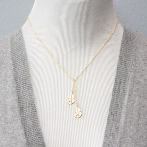 Feather Lariat Necklace Tiny Feather Charm Necklace Gold Feather Necklace Tribal Jewelry N207 image 4