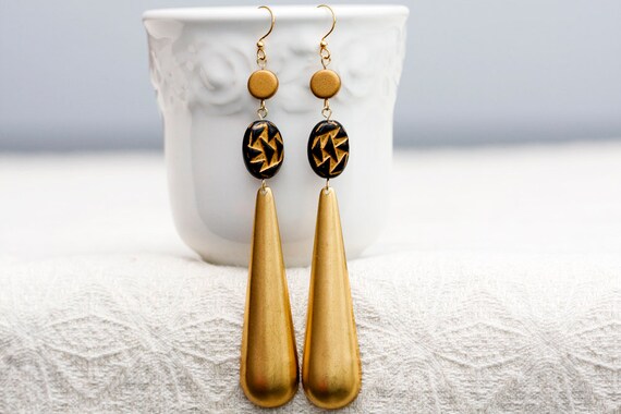 Aro Perla Art Nouveau Pájaro Pendientes Flores Oro Gota Declaración moderno 2018